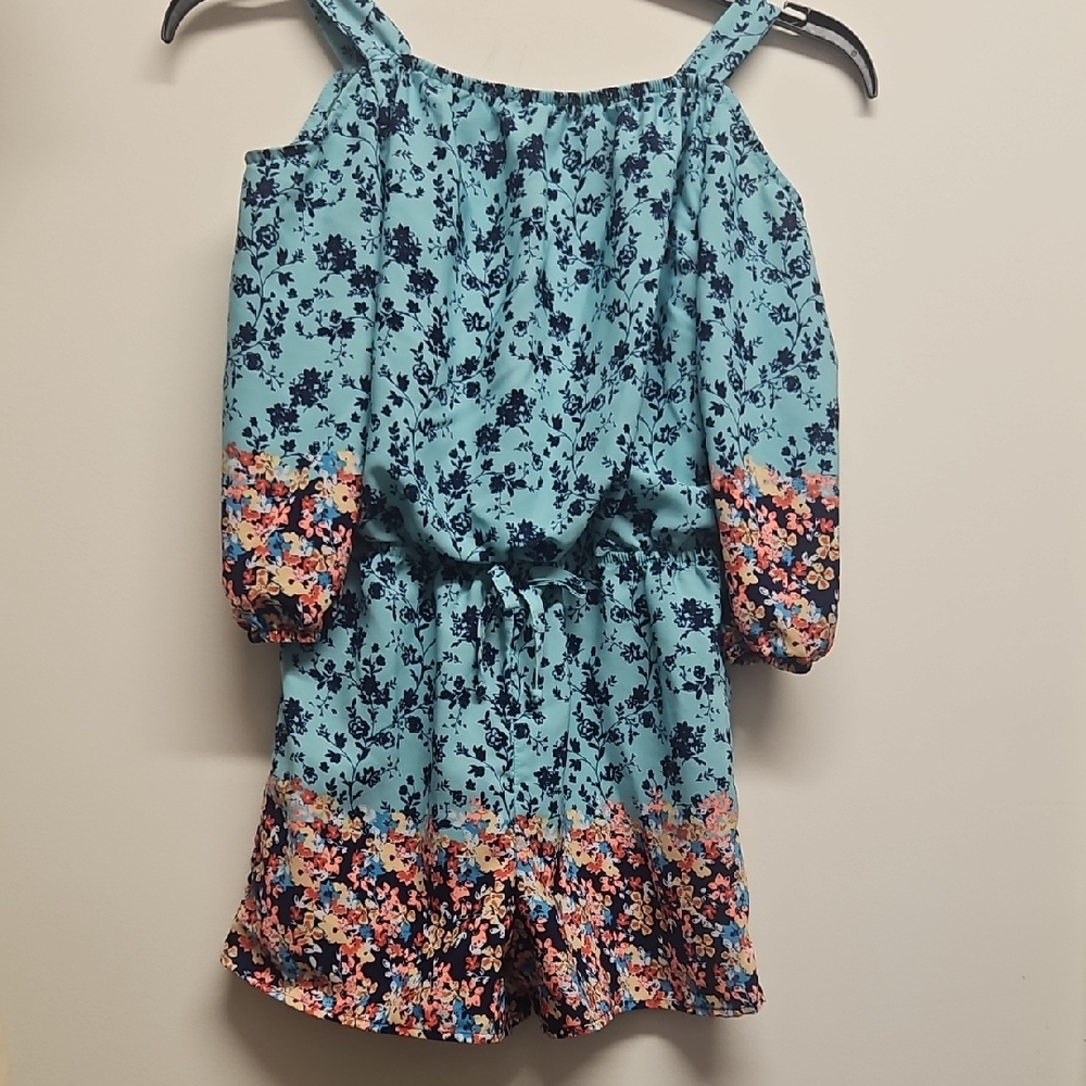 My Michelle Floral Blue and Pink Kids Dress